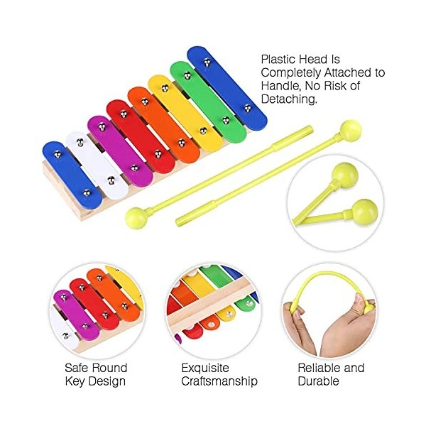 Smarkids Instruments de Musique pour Enfants Professionnel Jouets Musicaux Educatifs Bois Percussion pour Bébé avec Xylophone