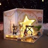 DIY Dollhouse Miniature Kit,3D en Bois DIY Miniature Dollhouse Model Set Handmade Craft Apartment with LED Light Decoration f