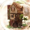 Mini Verre Bricolage en Bois kit de Maison de poupée Assemblage modèle Home Decor Affichage Creative Handcraft bâtiment Jouet