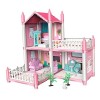 Oshhni Maison de poupée Dreamhouse DIY Pretend Play Building Playset Jouets Entièrement Meublé Artisanat Jouet Asseccories po