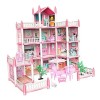 Oshhni Maison de poupée Dreamhouse DIY Pretend Play Building Playset Jouets Entièrement Meublé Artisanat Jouet Asseccories po