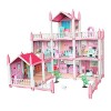 Oshhni Maison de poupée Dreamhouse DIY Pretend Play Building Playset Jouets Entièrement Meublé Artisanat Jouet Asseccories po