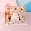 Kit de maison de poupée bricolage, cadeau pour enfants Kit de maison de poupée élégant lumières LED pour les personnes de plu