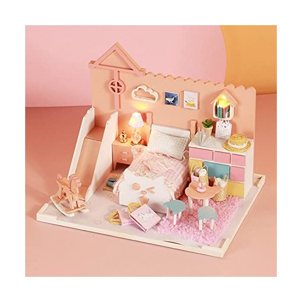 Eulbevoli Kit de Maison de poupée Bricolage, kit de Maison de poupée Cadeau pour Enfants de Conception exquise pour Les Perso