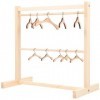 Alipis 1 Ensemble De Porte-Vêtements De Poupée avec Mini Cintre en Bois pour Vêtements De Poupées Accessoires De Meubles De G