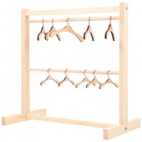 FAVOMOTO 1 Ensemble Porte-Vêtements De Poupée avec Cintre en Bois pour Poupées Mini Cintres pour Vêtements De Poupée Accessoi