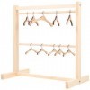 FAVOMOTO 1 Ensemble Porte-Vêtements De Poupée avec Cintre en Bois pour Poupées Mini Cintres pour Vêtements De Poupée Accessoi