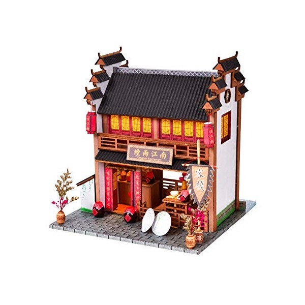 Bricolage maison en bois jouet chinois en bois miniature maison de poupée kit de meubles créatifs, cadeau danniversaire et c