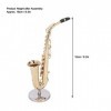 BALRAJ Saxophone Miniature avec Support, Mini Instrument De Musique Réaliste, Modèle De Maison De Poupée, Décoration De Maiso