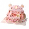 Maison de Poupée Bricolage, Kit de Maison de Poupée Miniature 1:24, Miniature de Maison de Poupée avec Lumière LED, Cadeaux C