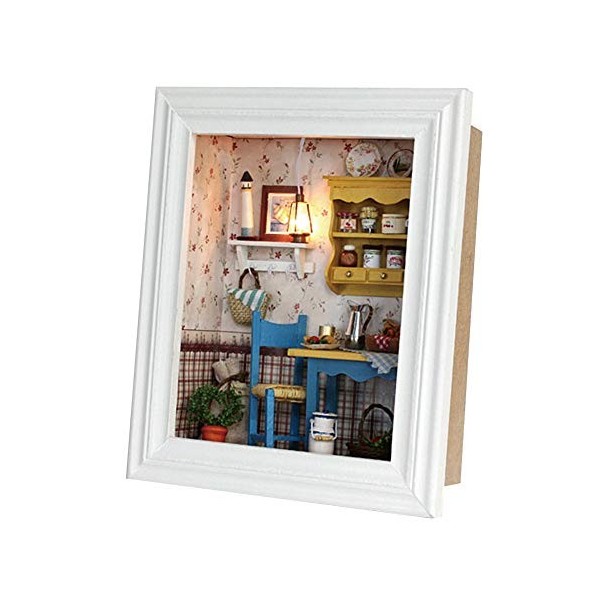 Nicoone Mini maison de poupée à faire soi-même, cadre photo pour maison de poupée avec meubles, cadeaux danniversaire, décor