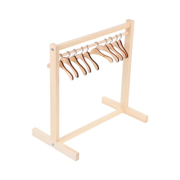 FAVOMOTO 1 Ensemble De Porte-Vêtements De Poupée avec Cintre en Bois pour Vêtements De Poupée Mini Cintres pour Vêtements De 