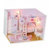 Toyvian Jouets pour Petites Filles Mini Mini Maison Bricolage en Bois Enfant Miniature Maison De Poupée Bambou