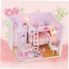 Toyvian Jouets pour Petites Filles Mini Mini Maison Bricolage en Bois Enfant Miniature Maison De Poupée Bambou