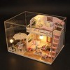 DIY Miniature 3D Loft en Bois avec des Meubles Mini Maison Chambre Artisanat Kits LED Lumières Mini Exquis Appartement Modèle