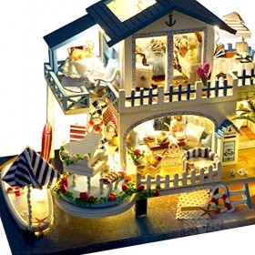 DIY Cottage Assemblé Intéressant Bois Tissu Matériel Attrayant Miniatures Décoratives Kit De Maison De Poupée avec Une Boîte-