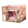 Colcolo Kits de Maison de poupée Miniatures en Bois, Chambre de Fille avec Couverture Anti-poussière, Cadeaux de noël, boîte 