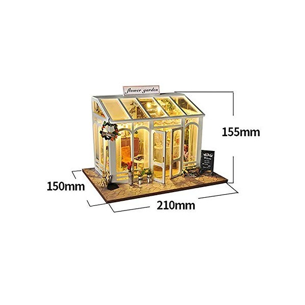 luckiner Mini maison en bois 3D maison de poupée miniature kit dassemblage jouets créatifs avec LED outils de bricolage