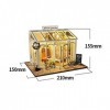 luckiner Mini maison en bois 3D maison de poupée miniature kit dassemblage jouets créatifs avec LED outils de bricolage