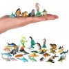 FLORMOON Lot de 36 mini figurines danimaux de mer de locéan - En plastique réaliste - Modèle daction - Jouet de bain de re