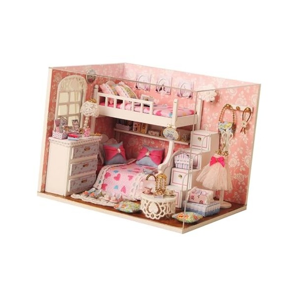 Oshhni Kits de Maison de poupée Miniatures en Bois, Bricolage, Chambre créative pour Femmes et Filles, Cadeau Parfait, modèle