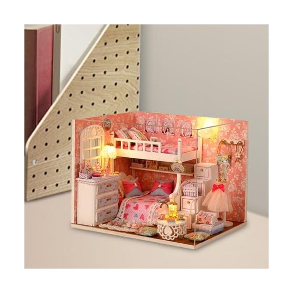 Oshhni Kits de Maison de poupée Miniatures en Bois, Bricolage, Chambre créative pour Femmes et Filles, Cadeau Parfait, modèle