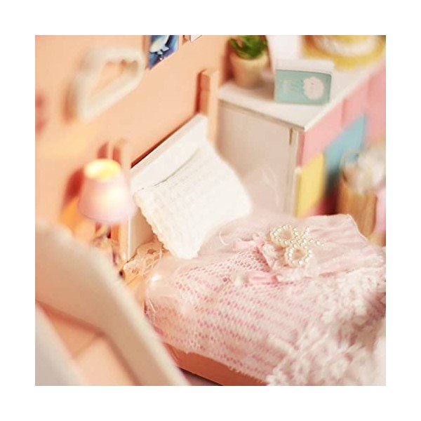 Shanrya Maison de poupée miniature, superbe kit durable pour maison de poupée, facile à assembler pour vos amis pour la décor