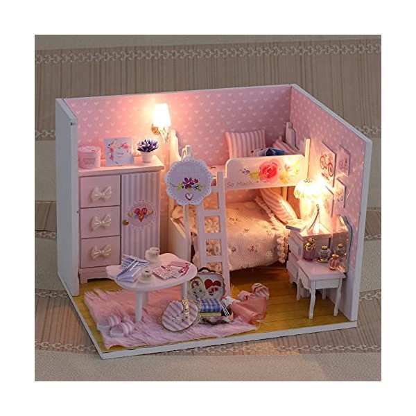 WinmetEuro Maison de poupée miniature stable maison de poupée pour enfants pour la Saint-Valentin cadeau pour chambre à couch