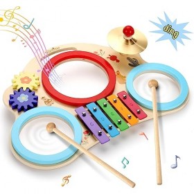 Jojoin Instrument de Musique Enfant - 25PCS Instrument de Musique Bebe avec  Tambourin Xylophone - Instruments de Musique pour Enfants