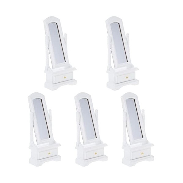 NUOBESTY 2 Pièces Miroir De Montage De Maison De Poupée Miroir De Table De Maison De Poupée Meubles De Maison De Poupée Décor