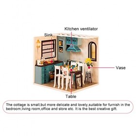 Maison de poupée miniature, maison de poupée miniature dassemblage 5,1 X 4,9 X 4,5 po pour ornement à maison