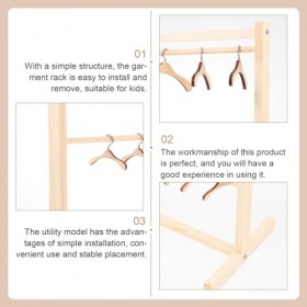 MUCKLILY 1 Ensemble Double Porte-Vêtements De Poupée avec Cintre en Bois pour Poupées Placard De Poupée Cintre De Garde-Robe 