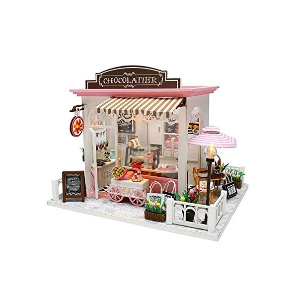 luckiner Mini maison de poupée 3D mignonne à faire soi-même - Kit de maison de poupée miniature de luxe fait à la main - Modè