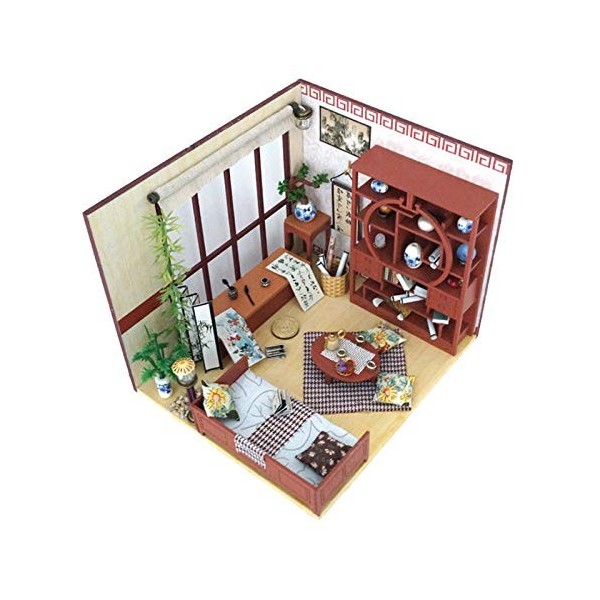 TONGQU DIY Puzzle Model House Miniature Kits, Modèle De Maison De Poupée en Bois Le pour Les Garçons, Le pour Les Filles - Ma