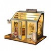 luckiner Mini maison de poupée miniature 3D en bois avec LED