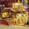 luckiner Mini maison de poupée miniature 3D en bois avec LED