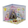 predolo Bricolage Mini Maison de Poupée Miniature avec Meubles en Bois et Kit de Maison de Poupée Miniature à LED, S2010