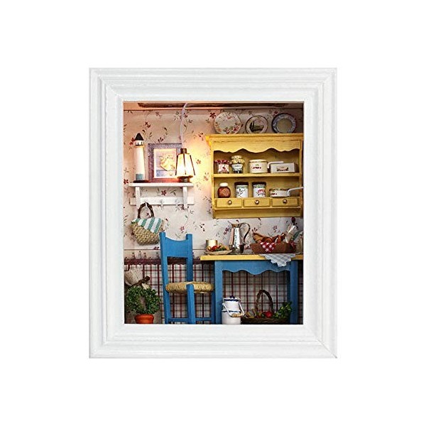 Unique Photo Frame Type DIY Miniature Modèle Miniature Maison de Poupées Kit DIY Dollhouse Chambre Décor pour Femmes et Fille