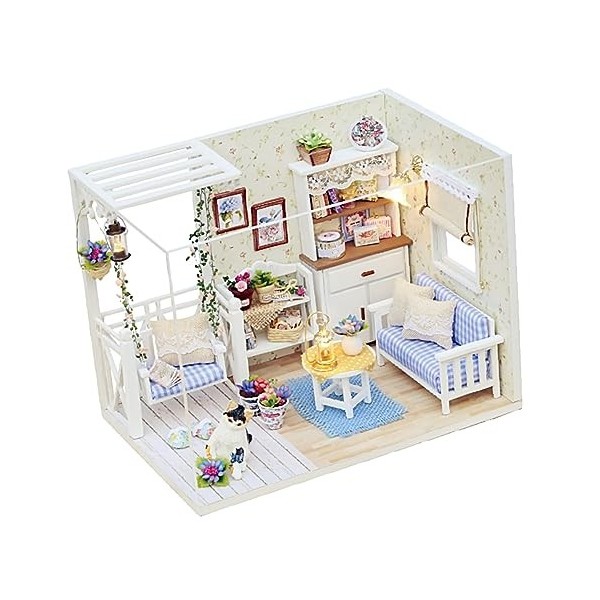 Totority 1Pc 3D Puzzles en Bois Jouets en Bois Puzzles en Bois Enfants Miniature Maison De Poupée Bricolage Maison De Poupée 