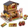 September-Eur ope - DIY 1:24 Maison de poupée miniature en bois de style japonais assemblé à la main pour cadeau danniversai