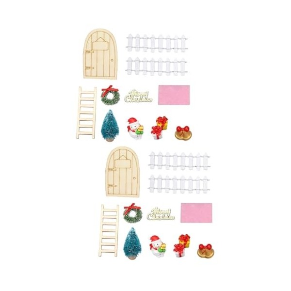 Totority 24 Pièces Décoration De Maison De Poupée Figurines De Noël Miniatures Mini Accessoires De Noël Décoration De Porte E