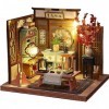 Kits De Maison De Poupée Miniature en Bois 3D 4 Ensembles De Modèles De Chalet dart Chinois Architecture Classique Bricolage