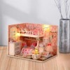 Perfeclan Kits de Maison de poupée Miniatures en Bois 3D, Chambre à Coucher créative avec Meubles pour Femmes et Filles, boît