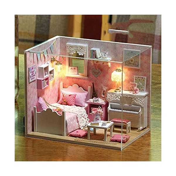 Maison de poupée pour femmes et filles pour adultes - Kit de maison de poupée en bois - 15 x 10,5 x 12,5 cm