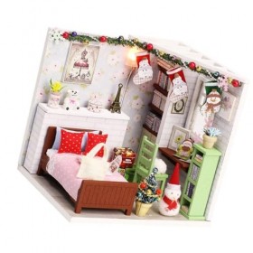 NOLITOY 1 Ensemble Enfants Cadeau De Noël Maison De Poupée Cadeau De Noël Mini Maison De Poupée Modèle De Maison Cabine Minia