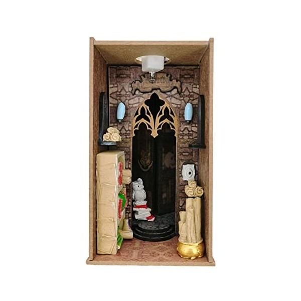 Maison De Poupee, Book Nook, Puzzle Détagère De Serre-Livres en Bois 3D, Kit De Maison De Poupée Sorcier, Diorama Miniature 