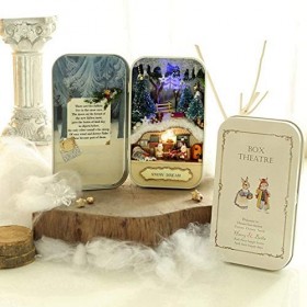 BORDSTRACT Kit de Maison de poupée Miniature et Meubles de Bricolage, Mini boîte de Maison de poupée à thème de scène Naturel