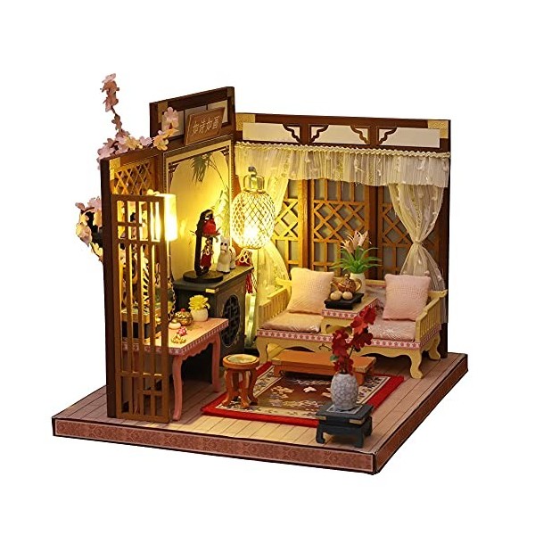 Maison de poupée miniature chinoise à faire soi-même, maison de poupée miniature, meubles en bois, pour la Saint-Valentin, ca