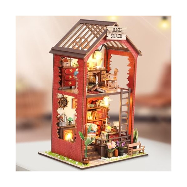 Kit de maison miniature à monter soi-même, maison de poupée magique avec housse anti-poussière pour garçon et fille, cadeau d