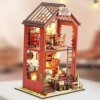 Kit de maison miniature à monter soi-même, maison de poupée magique avec housse anti-poussière pour garçon et fille, cadeau d